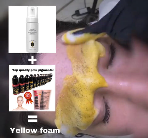Foam cleanser + yellow pigment